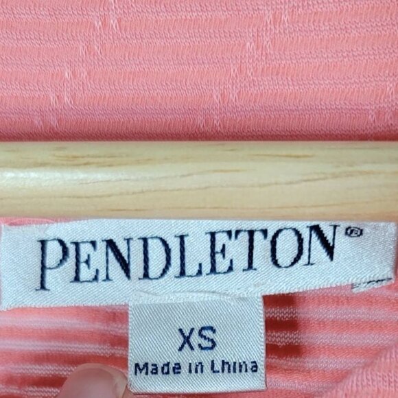 2/$15 Pendleton Modal Top Pink Coral XS Textured Round Neck Sleeveless Keyhole - Picture 4 of 6